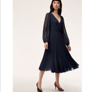 Aritzia Wilfred Beaune Dress Long Sleeve Navy Size S
